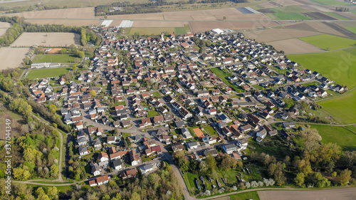 Beautiful German small village photographed from the air