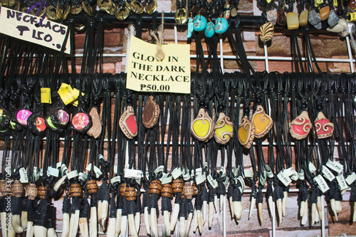 Fototapeta Naklejka Na Ścianę i Meble -  Key chains and souvenirs that can be bought after visiting Tam-Awan Village Eco-park in Baguio City Philippines for tourists