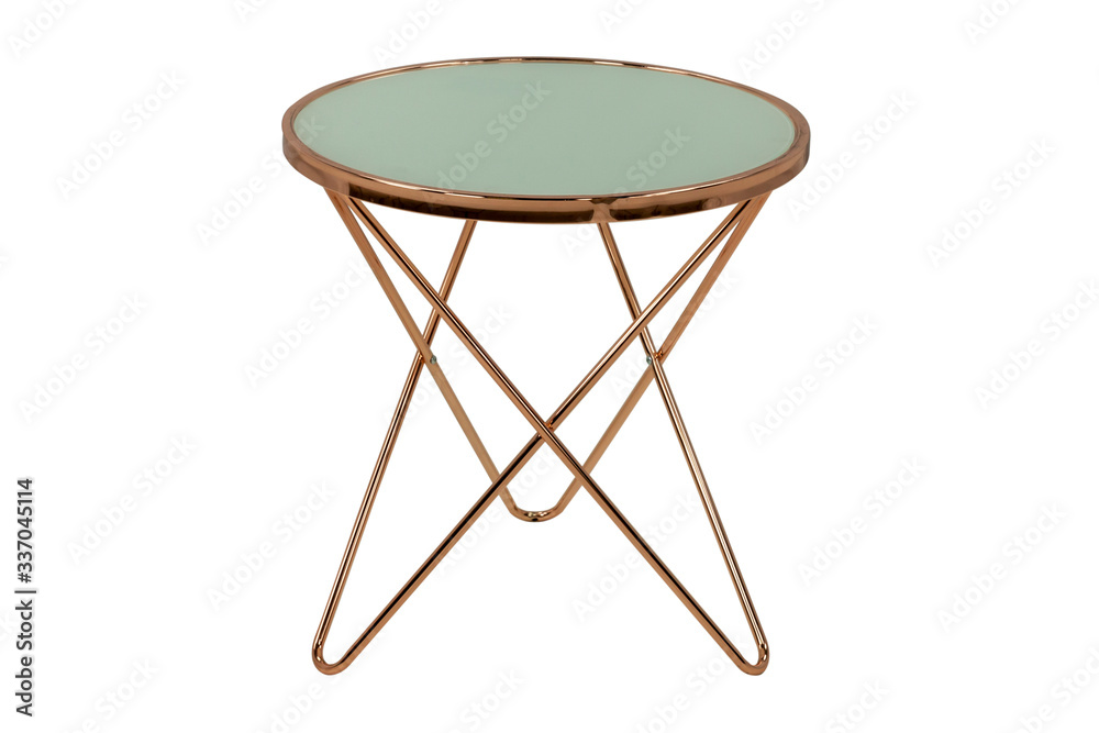 round table of bronze color on a white background round table of bronze color on a white background
