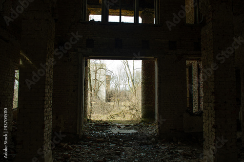 Old abandoned building. Abandoned soviet military site in Ukraine