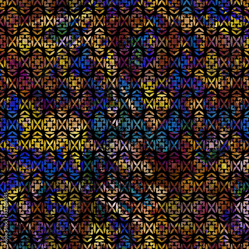 Geometry repeat pattern with texture background 
