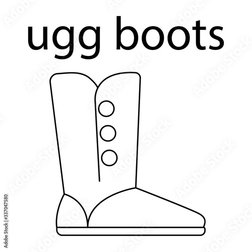 vector flat line icon of woomen designer style ugg boots photo