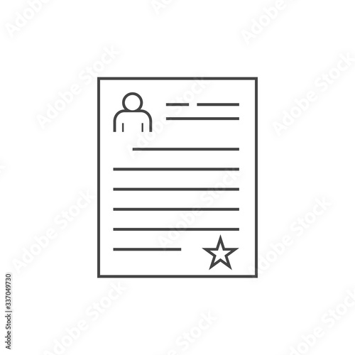 Male candidate profile vector line icon. The US presidential election 2020. Vector illustration