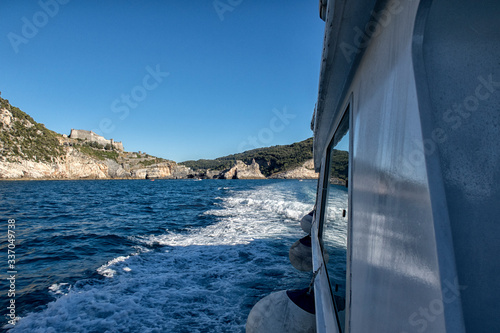 A ferry boat in the Mediterranean from. © maxcam
