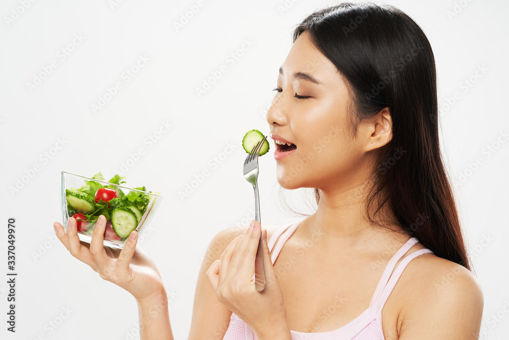 young woman with flower