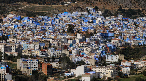 Blick auf die Altstadt von Chefchaouen in Marokko,  Panorama © Frozen Action