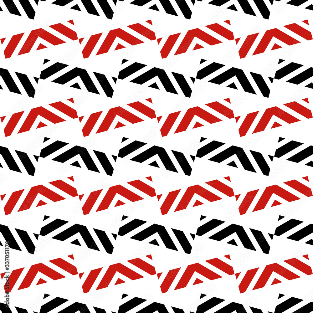 Red and black geometric seamless pattern background