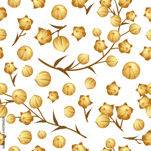 Pattern linseed. Seamless background for packaging.