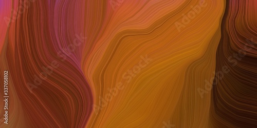 vibrant background graphic with modern soft swirl waves background illustration with saddle brown, very dark red and coffee color