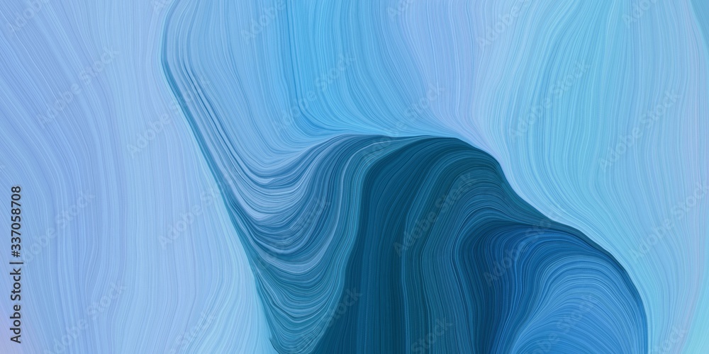 vibrant background graphic with modern soft swirl waves background design with sky blue, teal green and steel blue color