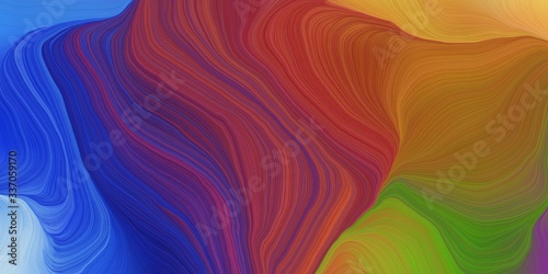 vibrant background graphic with smooth swirl waves background illustration with brown, strong blue and sienna color