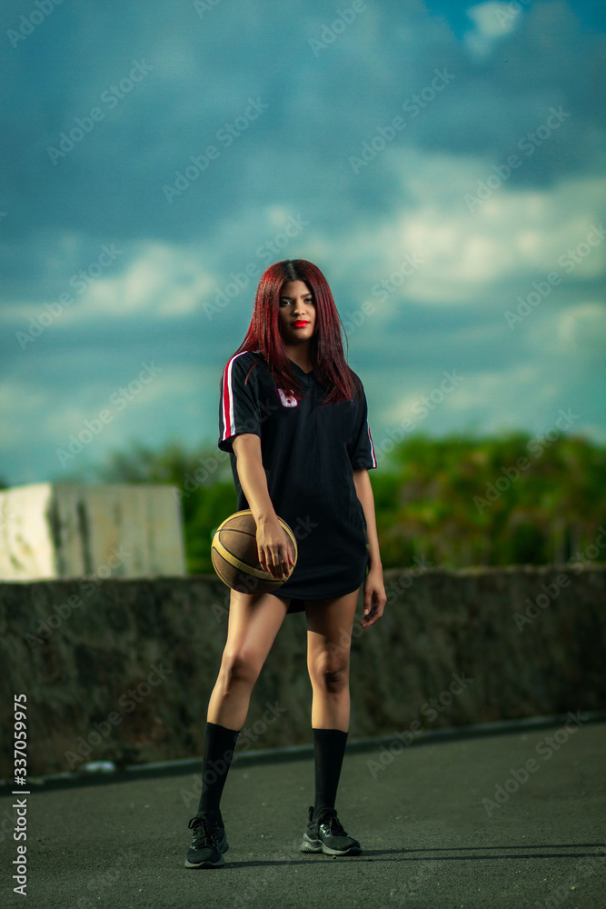 woman beautiful urban basketball woman beautiful urban basketball