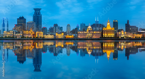 Shanghai skyline with the city lights and tower © boule1301