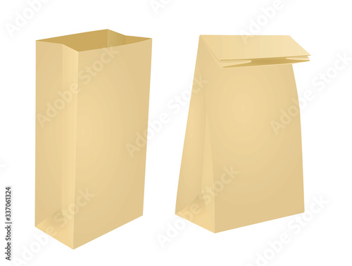 Brown paper bag. vector illustration