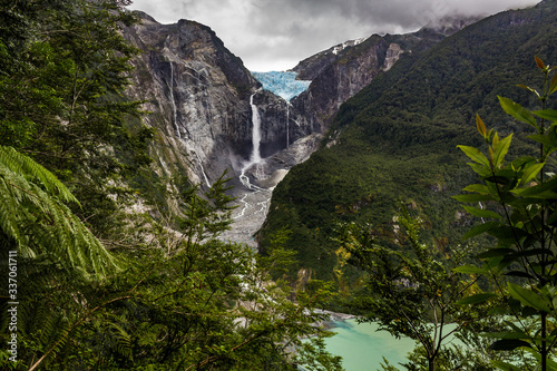 Queulat hanging glacier, national park, chile, chilean patagonia	
 photo