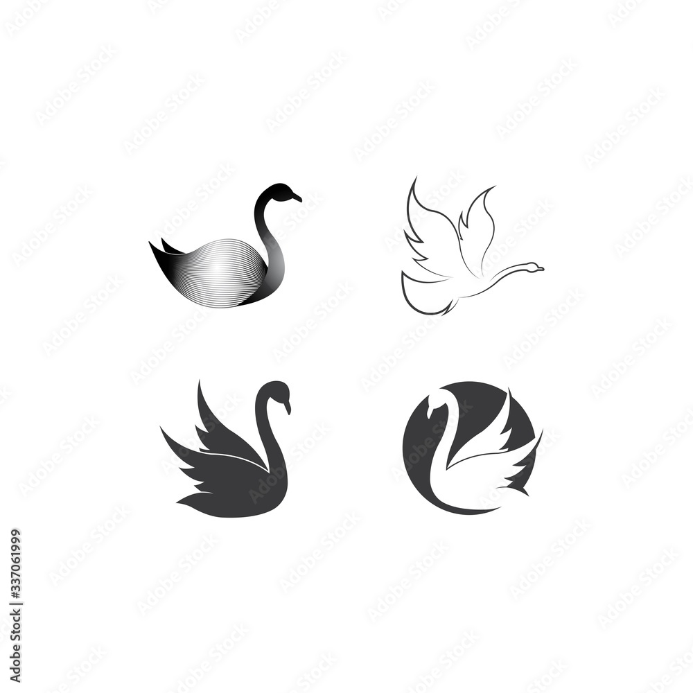 Fototapeta premium Swan logo Template vector