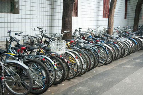 line of bikes, china