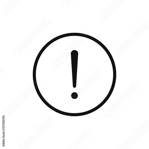 simple icon of exclamation mark with outline style design