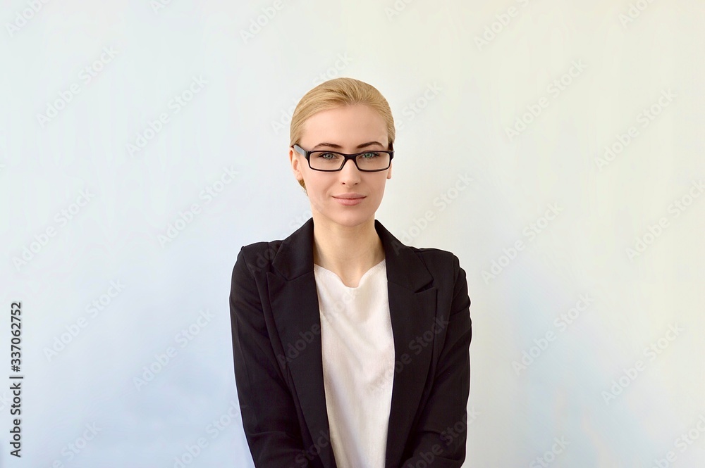 portrait of a young businesswoman with glasses portrait of a young businesswoman with glasses
