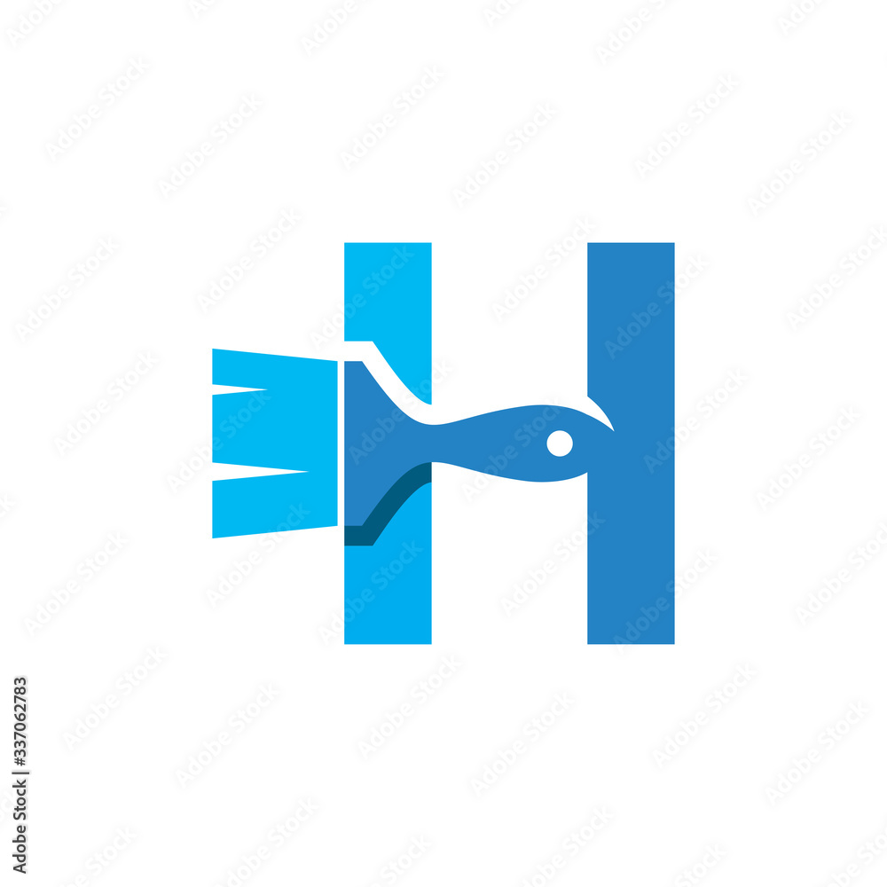 Letter H Paint Brush Logo Design. Home Building Decoration Icon Graphic. Digital Painting Proffesional Vector. Letter H Paint Brush Logo Design. Home Building Decoration Icon Graphic. Digital Painting Proffesional Vector.