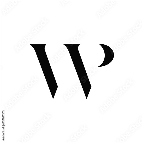 Initial letter pw or wp logo vector templates