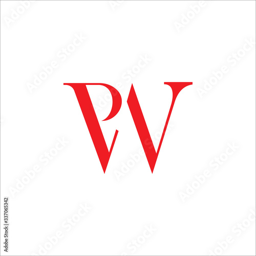 Initial letter pw or wp logo vector templates