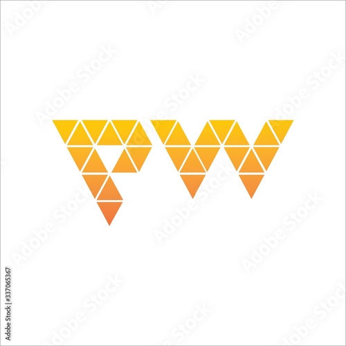 Initial letter pw or wp logo vector templates photo