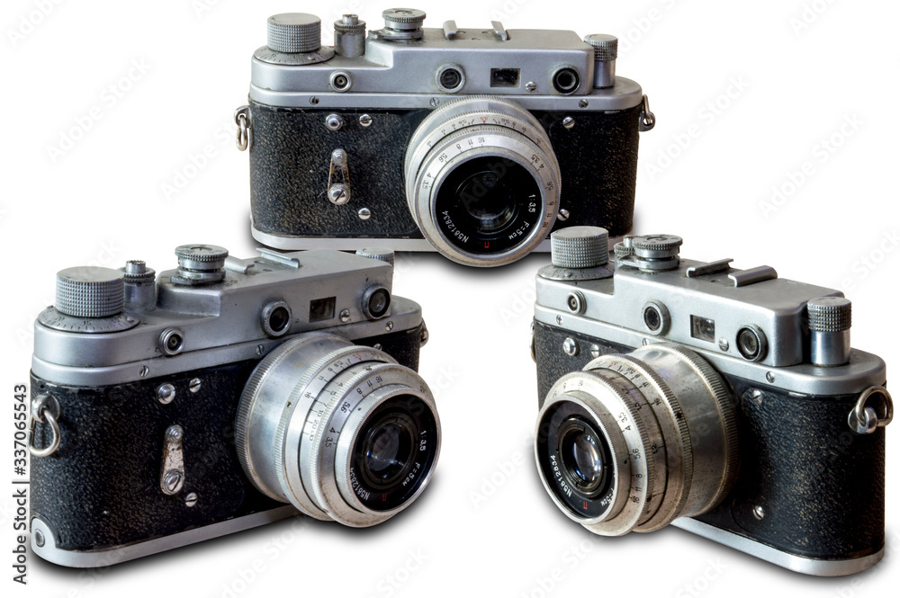 film old shabby cameras