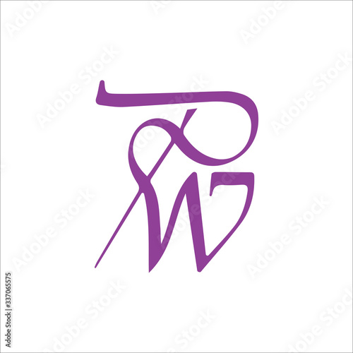 Initial letter pw or wp logo vector design template