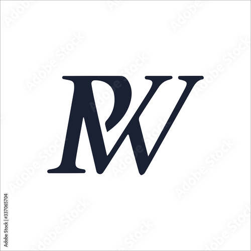Initial letter pw or wp logo vector design template