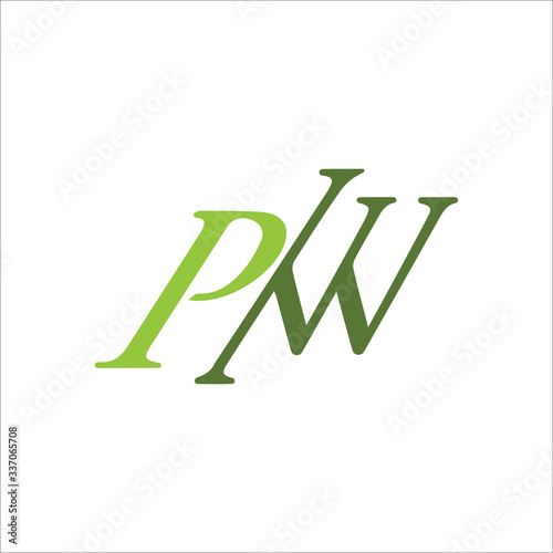 Initial letter pw or wp logo vector design template