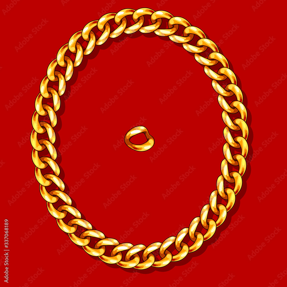 Gold Chain. Vector Frame. Clip Art. Detal. Stock Illustration | Adobe Stock
