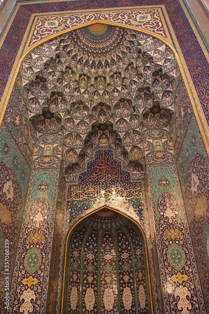 interior of the Sultan Qaboos grand mosque, Muscat, Oman
