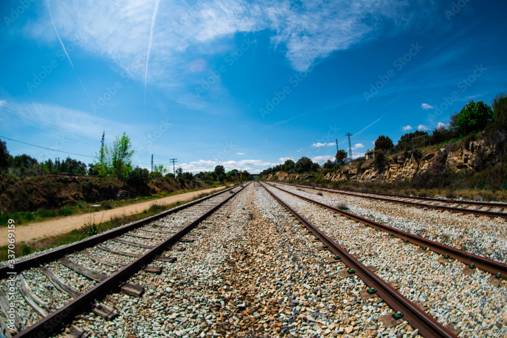 Fototapeta premium Vías de tren ferrocarril