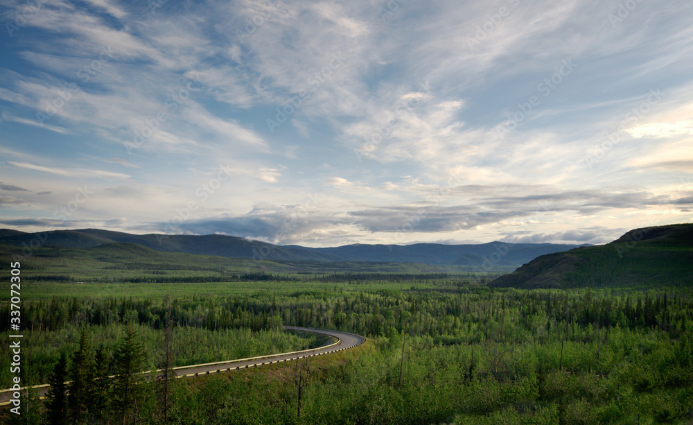 Winding Road in  the Yukon