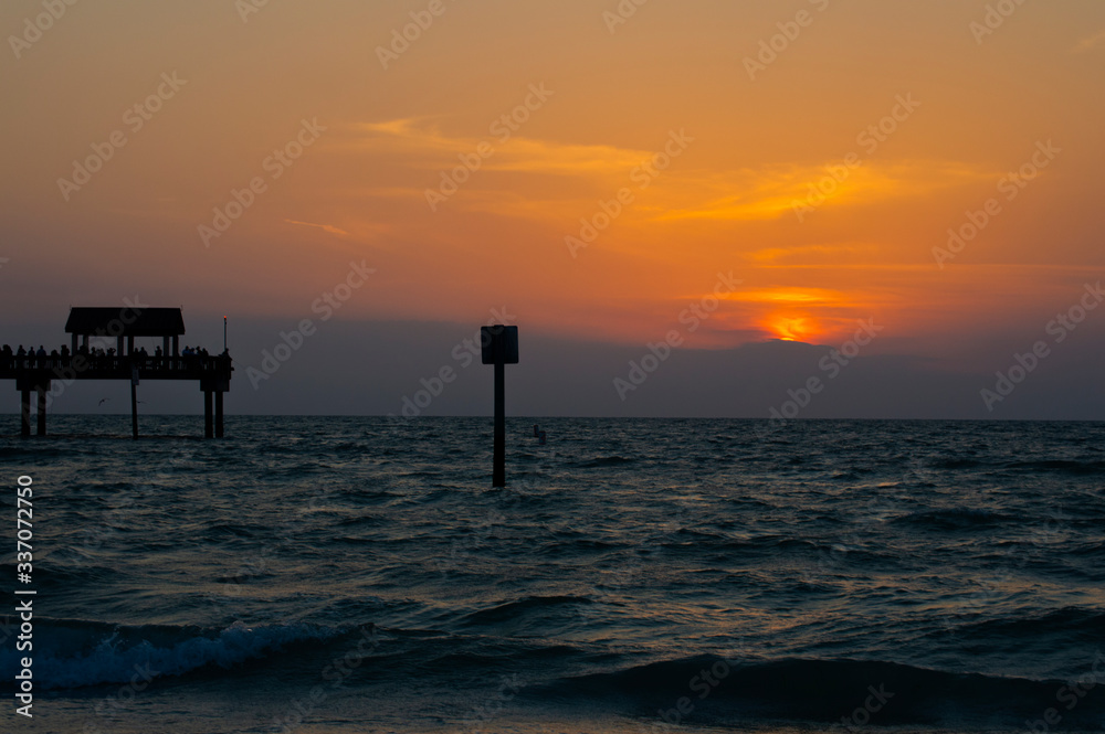 Sunset Clearwater Pier 60 Tampa Florida Beach Sunset Clearwater Pier 60 Tampa Florida Beach