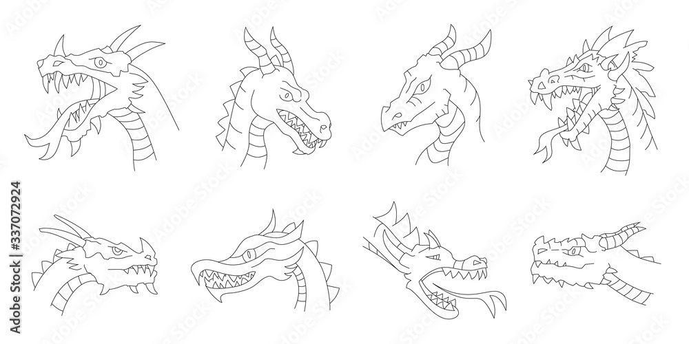 dragon heads line