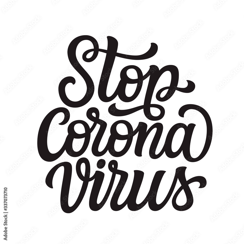 Stop coronavirus lettering