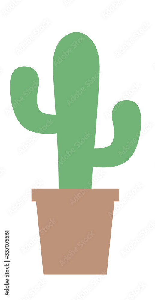 Illustration of a cactus isolated on a white background. Green cactus inside a pot.
Illustration of a cactus isolated on a white background. Green cactus inside a pot.