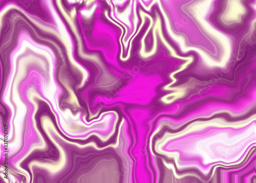 Liquid uneven marble pattern with light highlights. Abstract acrylic background. Texture of a work of art. The effect of fluid art. The abstract work of art is smeared and splattered with paint.