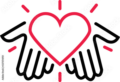 hands with heart logo
