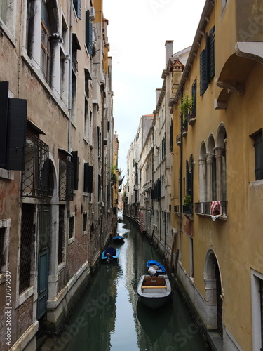 Old, historical, narrow water streets of Venice, with unique architecture. Venice, Italy, Europe