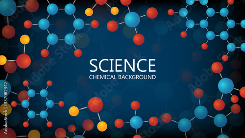 Science abstract background, chemical bond, vector illustration