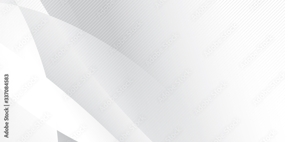 Abstract geometric white and gray color curve wave shine light background. Vector, illustration. 