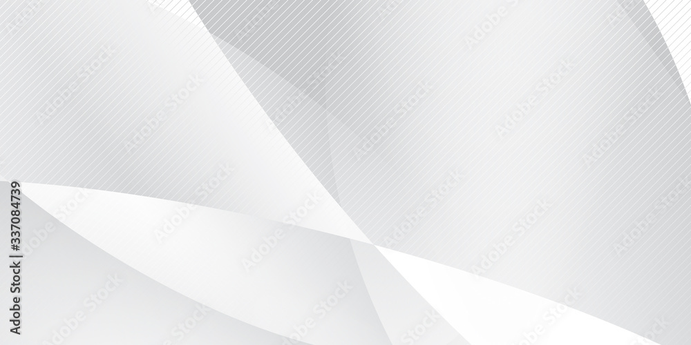 Obraz premium Grey curve wave shine light white abstract background geometry shine and layer element vector for presentation design. Suit for business, corporate, institution, party, festive, seminar, and talks. 