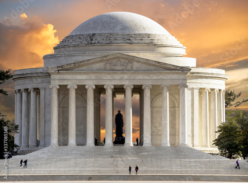 Jefferson Memorial in Washington DC. The Jefferson Memorial is a public building managed by the National Park Service of the United States Department of the Interior