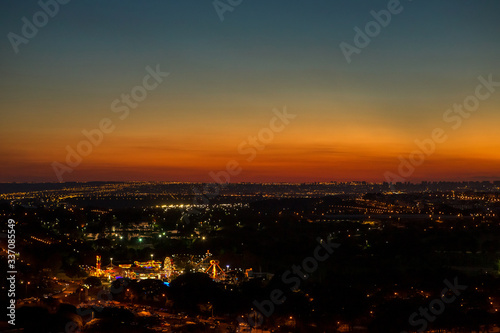 Brasilia, Brazil - October 29, 2012: View of Parque Dona Sarah Kubitschek, in Brasilia, from the viewpoint of the TV tower at dusk.