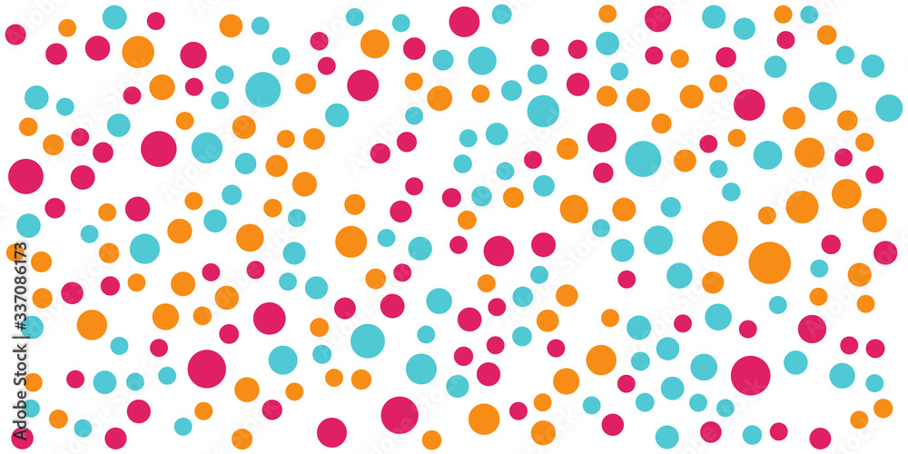 Background with monochrome dotted texture. Polka dot pattern template. Circle pattern. Cute geometric background. Seamless pattern. Vector. Abstract textures with circles, polka dot design.