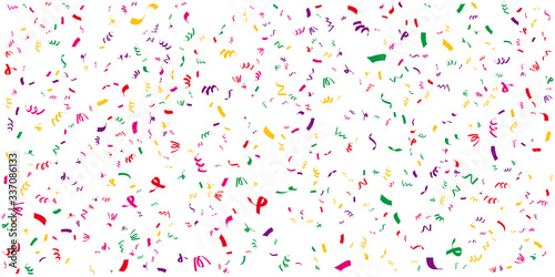 Confetti pattern. Falling colorful confetti flat design seamless pattern background isolated