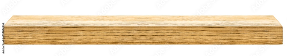 Wooden beam isolated on a white background. Walnut board.
